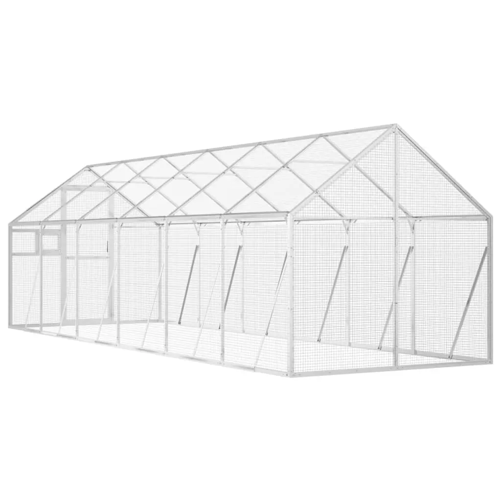 Bird Aviary Aluminium 1.79x6x1.85m Silver