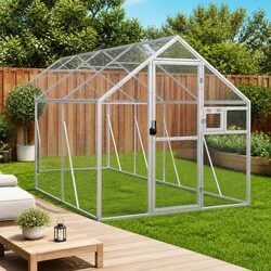 Large Aviary Bird Cage Silver 1.79x8x1.85m Aluminium Frame Wire Mesh