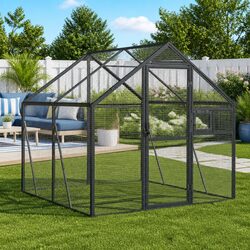 Sturdy Large Bird Aviary with Anthracite Metal Frame
