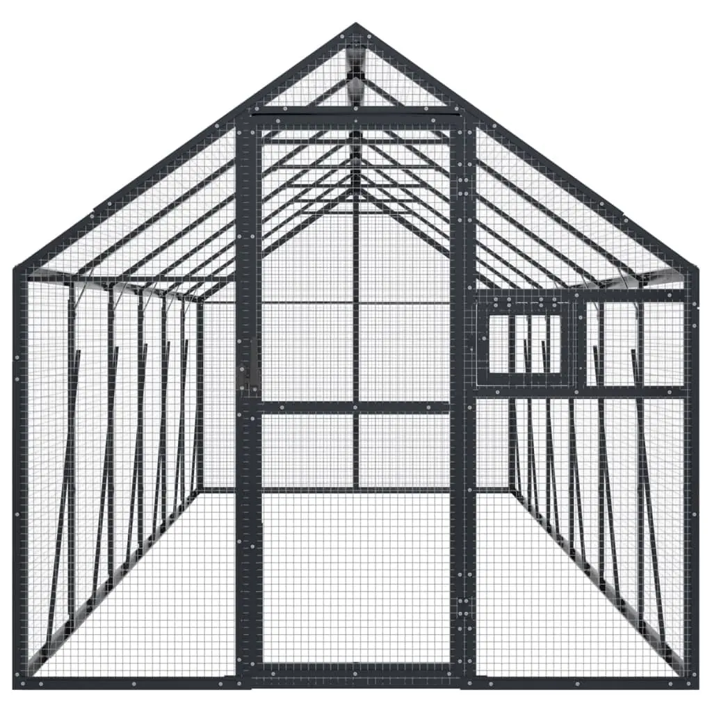Large Anthracite Bird Aviary 1.79x6x1.85 m Aluminium Cage