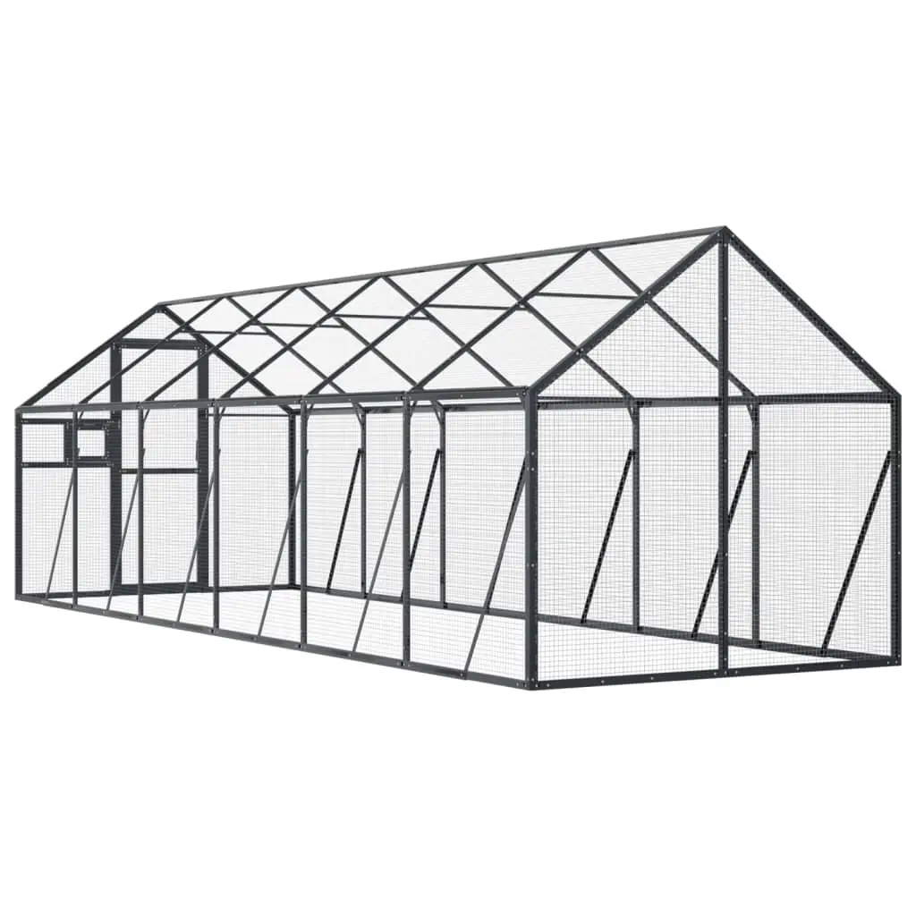Large Anthracite Bird Aviary 1.79x6x1.85 m Aluminium Cage
