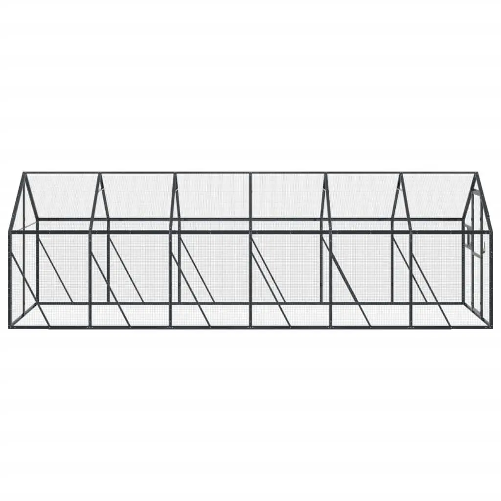 Large Anthracite Bird Aviary 1.79x6x1.85 m Aluminium Cage