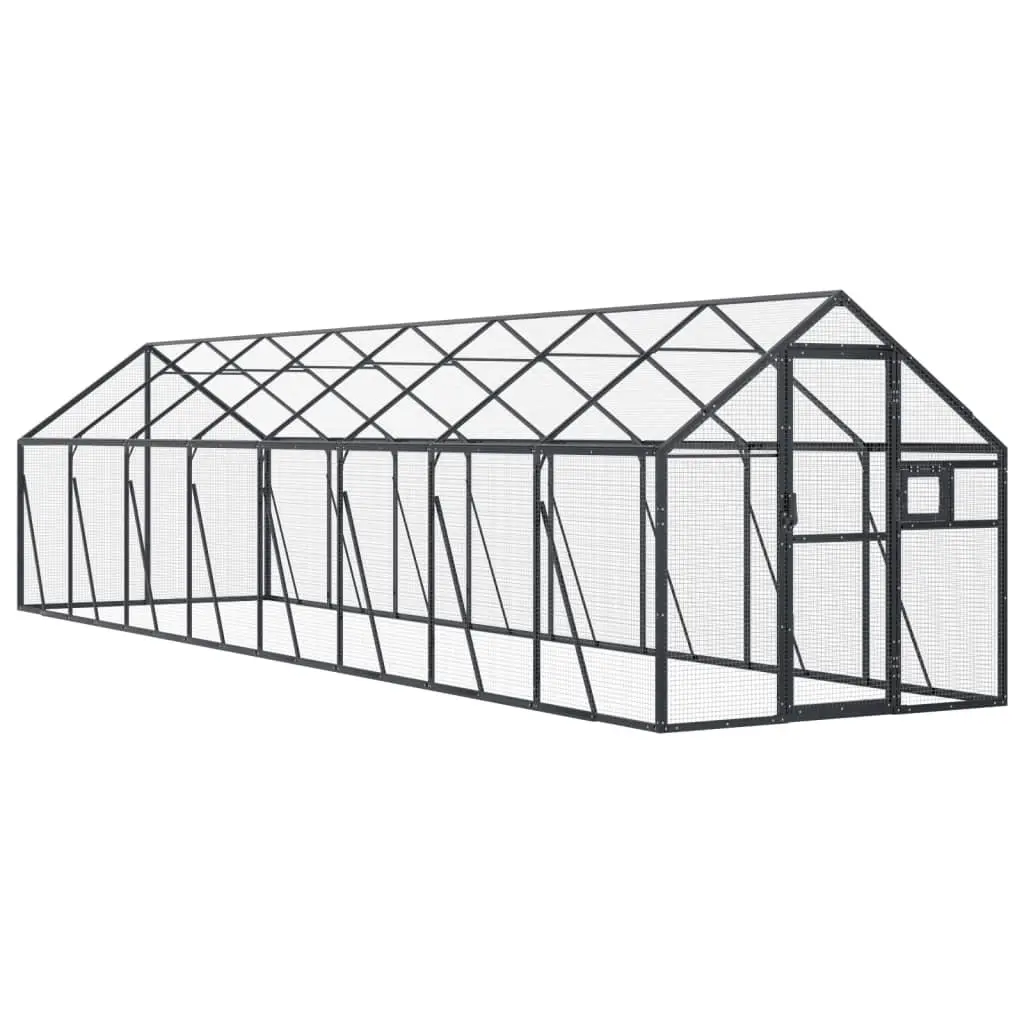 Aviary Bird Cage Aluminium Frame Large Anthracite Outdoor Garden Pen