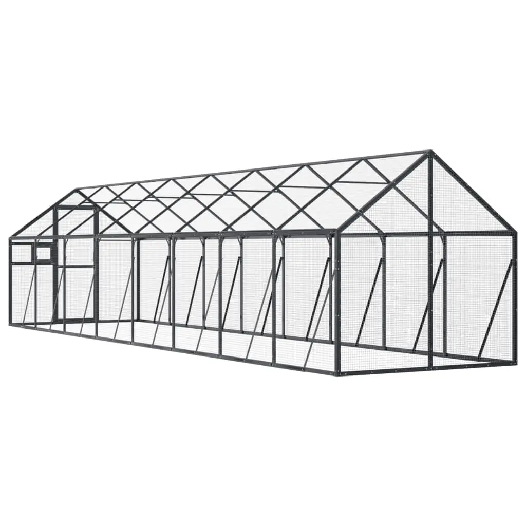 Aviary Bird Cage Aluminium Frame Large Anthracite Outdoor Garden Pen