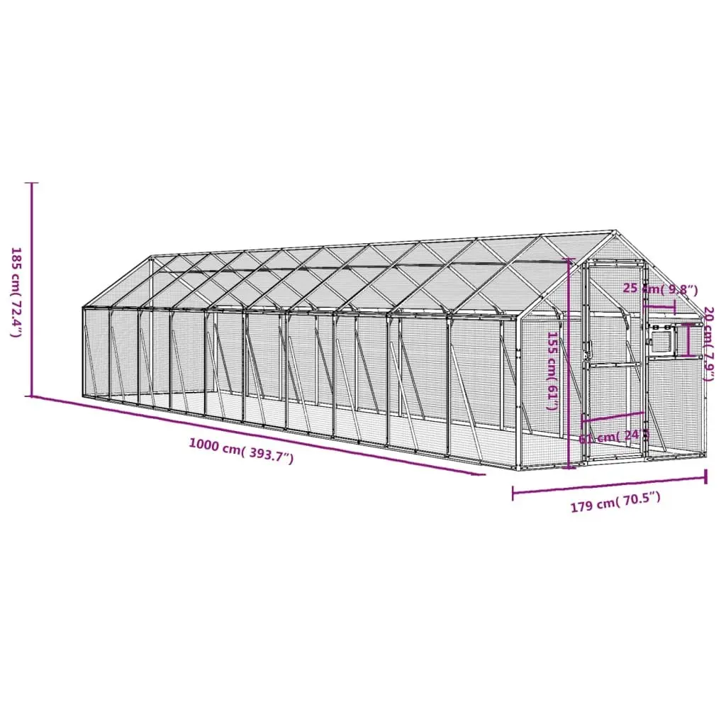 Large Anthracite Bird Aviary with Aluminium Frame