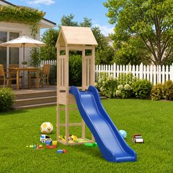 Wooden Outdoor Playset with Climbing Frame and Slide