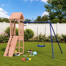 Durable Wooden Outdoor Playset with Swing and Sandbox