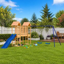 Sturdy Outdoor Playset with Climbing Frame and Slide