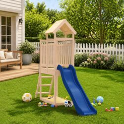 High-Quality Wooden Climbing Frame with Sandbox and Slide
