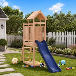 Wooden Outdoor Swing Set with Climbing Frame and Slide