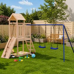 Durable Wooden Outdoor Playset with Swing and Slide