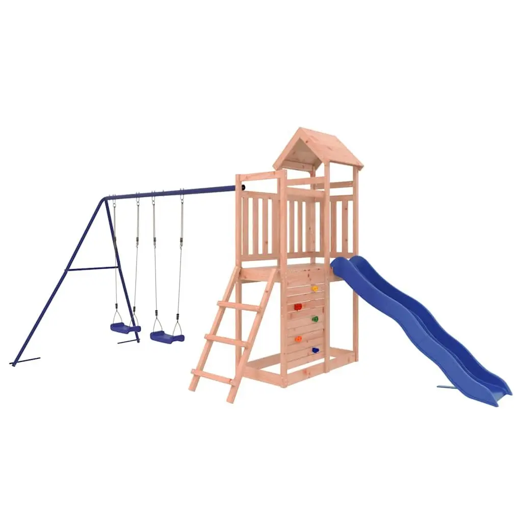 Outdoor Playset Wooden 90 cm Brown Climbing Frame Slide Swing Sandpit