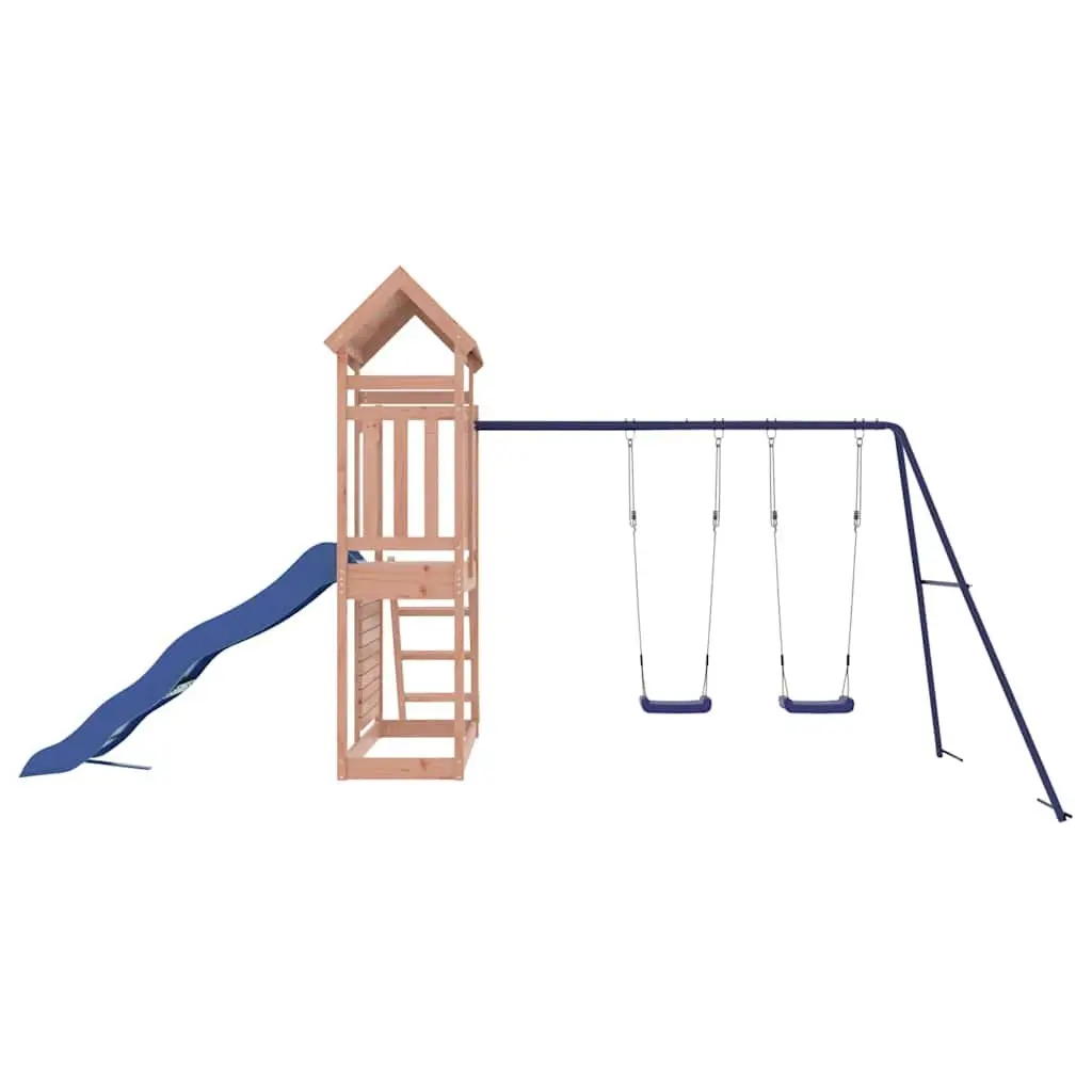 Outdoor Playset Wooden 90 cm Brown Climbing Frame Slide Swing Sandpit