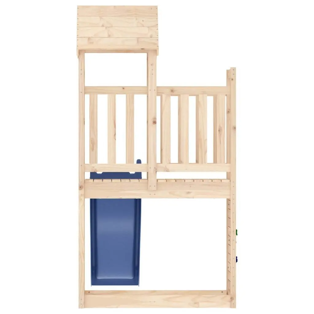 Wooden Outdoor Playset Climbing Frame Slide Sandbox Rockwall Brown