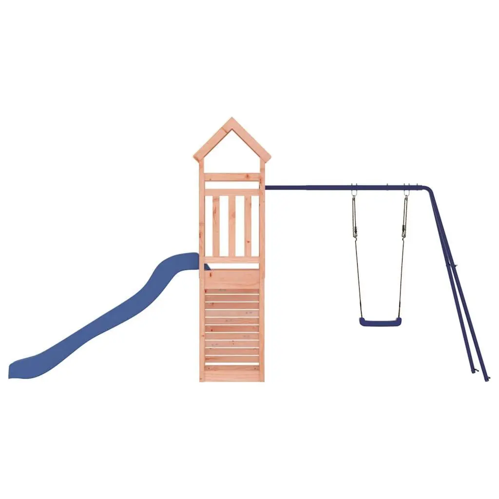 Outdoor Playset Wooden Multi-Activity Climbing Frame Slide Swing Sandbox Brown 90cm