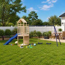 Premium Wooden Outdoor Playset with Sandbox and Slide
