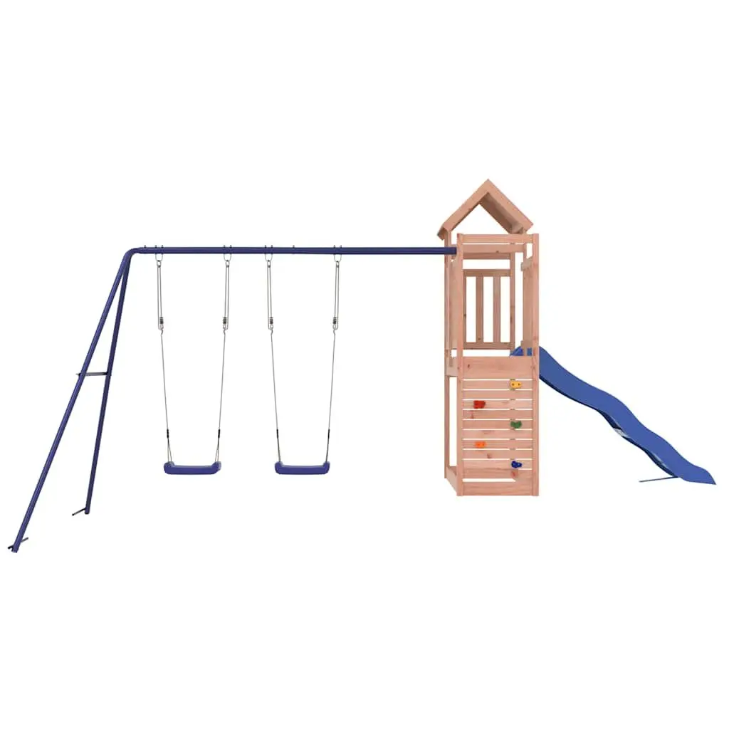 Outdoor Playset Climbing Frame Solid Wood Swing Slide Sandbox Children Backyard