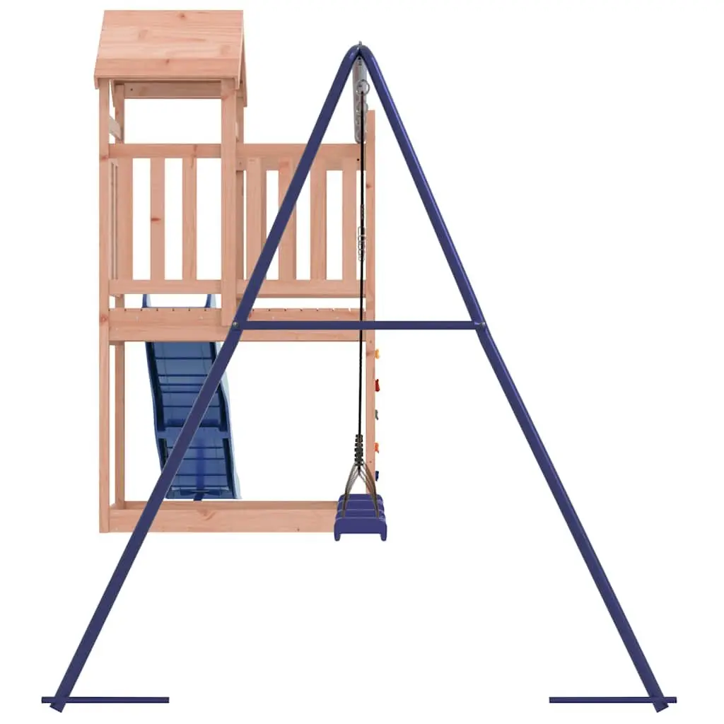 Outdoor Playset Climbing Frame Solid Wood Swing Slide Sandbox Children Backyard