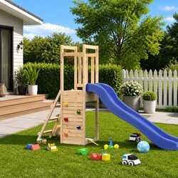 Durable Wooden Outdoor Playset with Climbing Frame