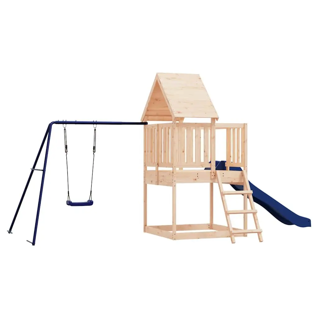 Wooden Play Equipment Outdoor Swing Climbing Frame Sandbox Brown 90cm