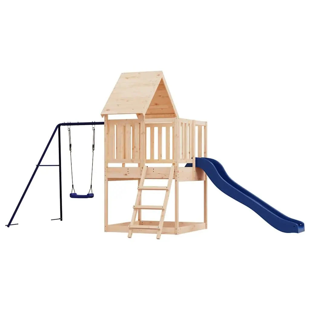 Wooden Play Equipment Outdoor Swing Climbing Frame Sandbox Brown 90cm