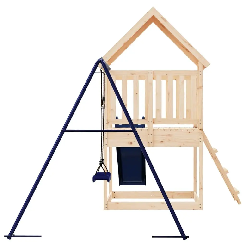 Wooden Play Equipment Outdoor Swing Climbing Frame Sandbox Brown 90cm