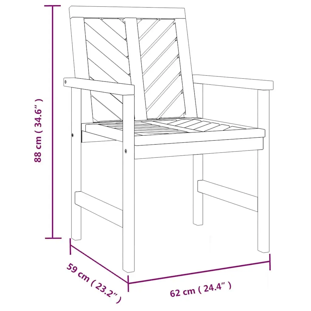Outdoor Dining Chairs Solid Acacia Wood Brown 4 Piece