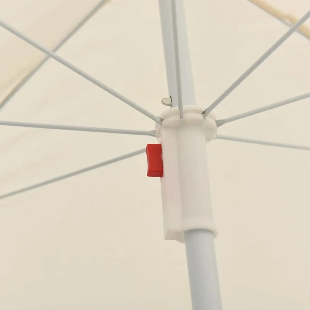 Garden Parasol Umbrella Polyester 180cm Beige Steel Pole
