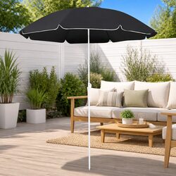 Sturdy Anthracite Garden Parasol 180cm Shade Umbrella