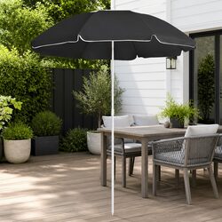 Premium Anthracite Garden Parasol with Steel Pole
