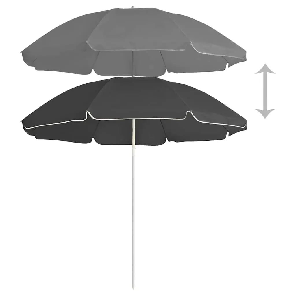 Anthracite Garden Parasol with Steel Pole