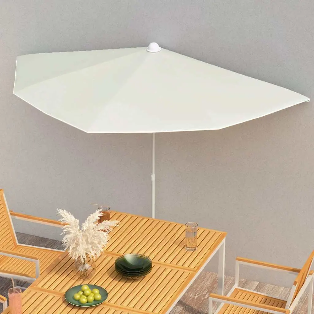 Half Round Garden Parasol with UV Protection
