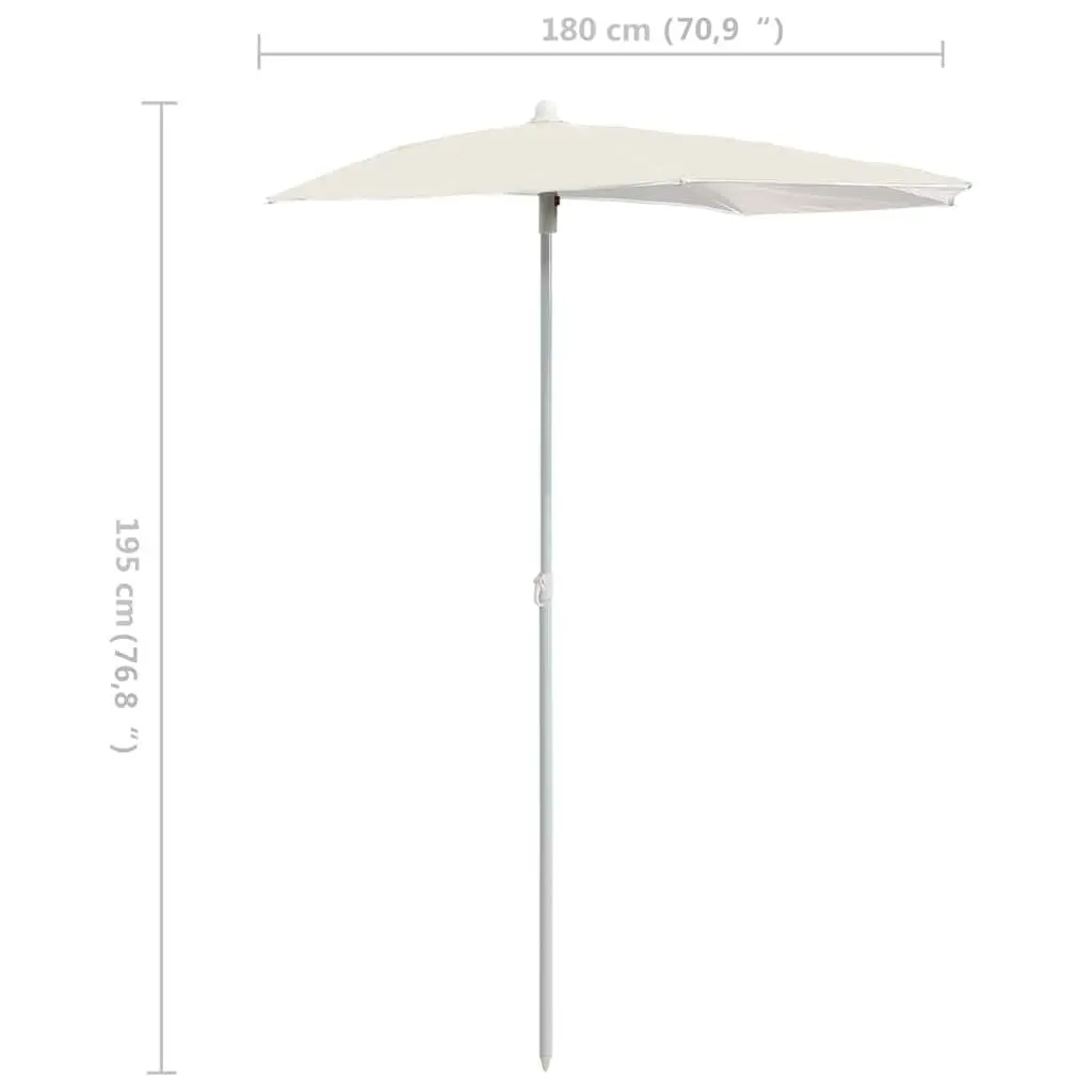 Half Round Garden Parasol with UV Protection
