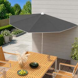 Durable Half Round Garden Parasol 180x90 cm - Anthracite