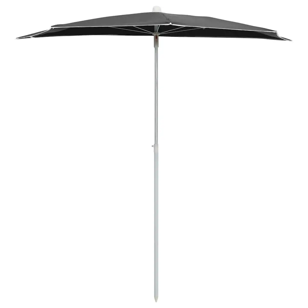 Half Round Garden Parasol Polyester 180x90 cm Anthracite