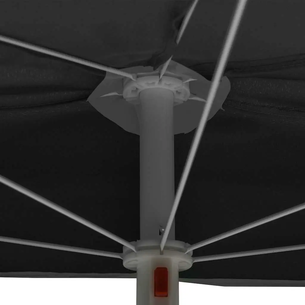 Half Round Garden Parasol Polyester 180x90 cm Anthracite