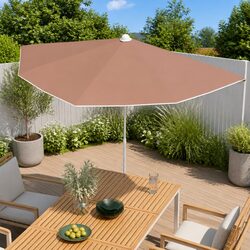 Durable Half Round Garden Parasol 180x90cm in Orange
