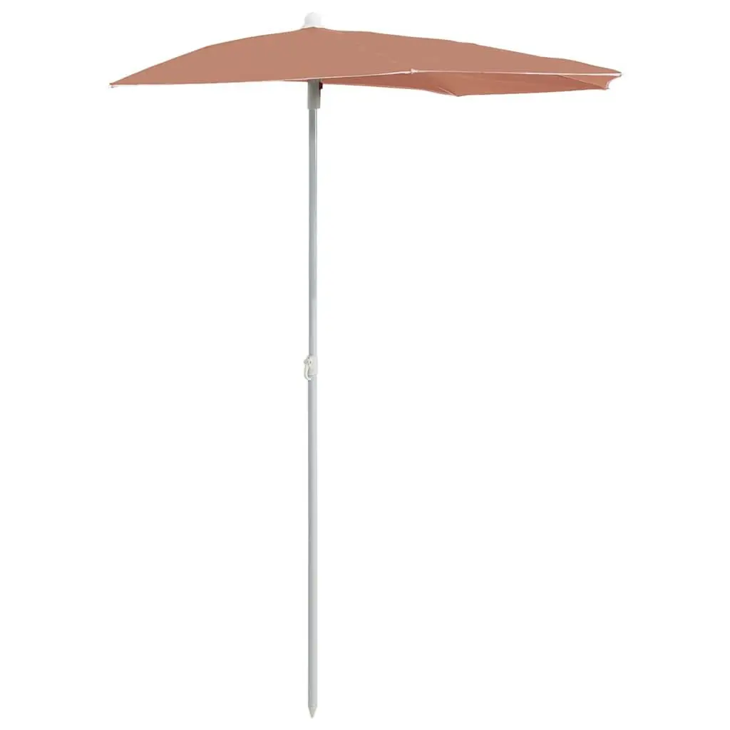 Half Round Garden Parasol 180x90cm in Orange
