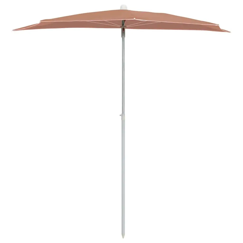 Half Round Garden Parasol 180x90cm in Orange