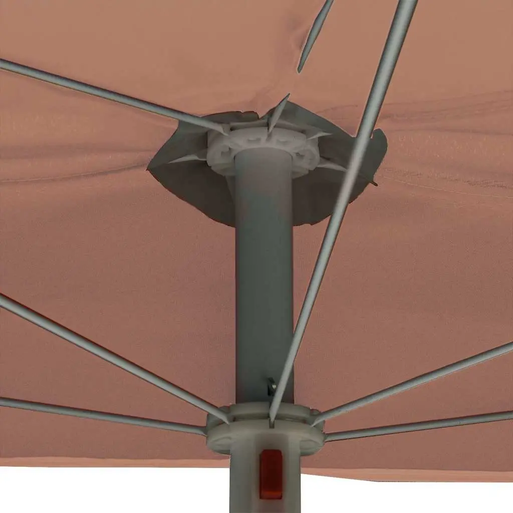 Half Round Garden Parasol 180x90cm in Orange