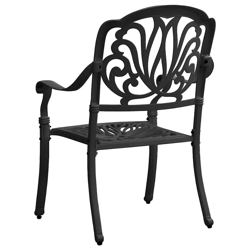 Black Outdoor Dining Chairs 2 Piece Set