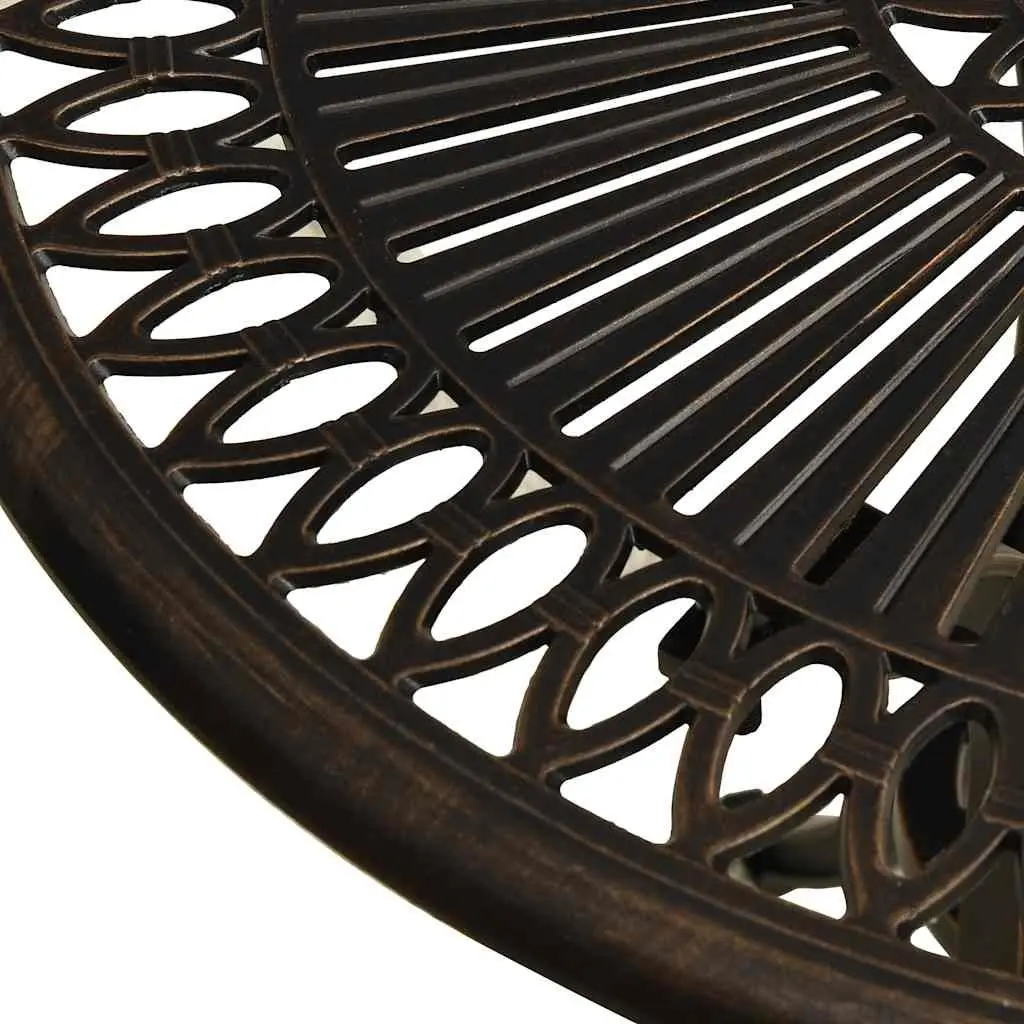 Outdoor Patio Furniture Garden Table Brown Cast Aluminium 62x62x65cm
