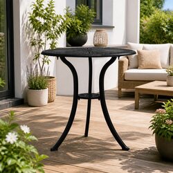 Black Cast Aluminium Garden Table with Umbrella Hole