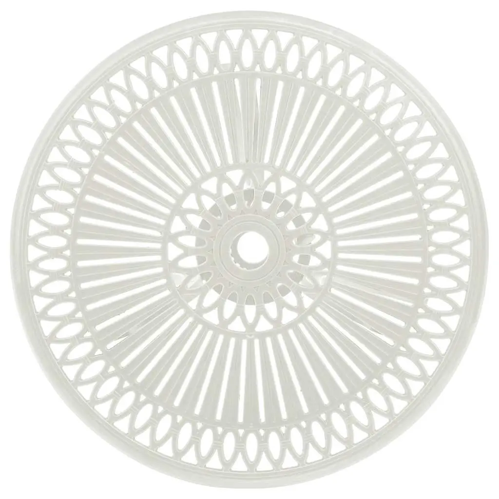 Garden Table Cast Aluminium 62cm White