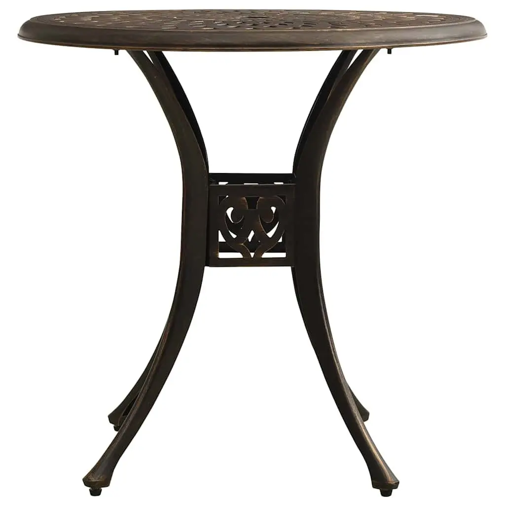 Brown Square Cast Aluminium Garden Table 78x78x72cm