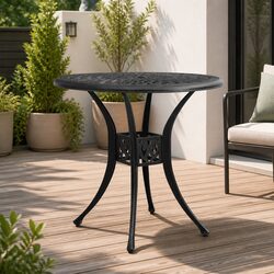 Durable Black Outdoor Garden Table for Entertaining