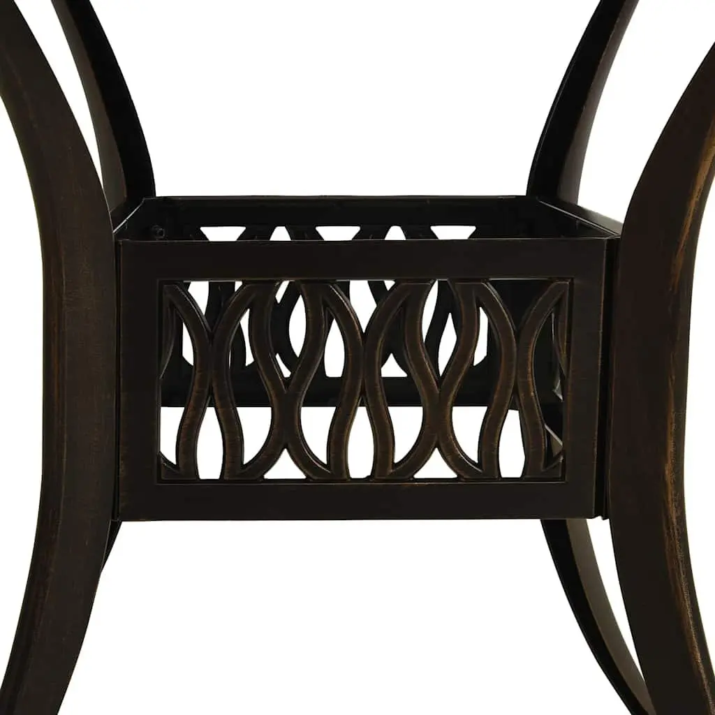 Garden Table Cast Aluminium 90x90x74cm Brown