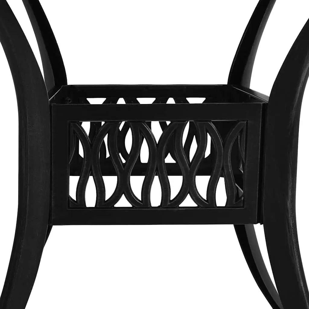 Black Square Garden Table with Umbrella Hole