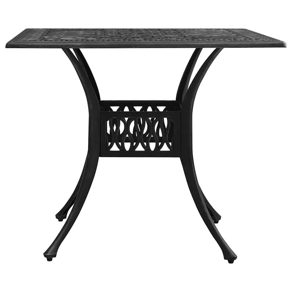 Garden Table Cast Aluminium 90x90x73cm Black