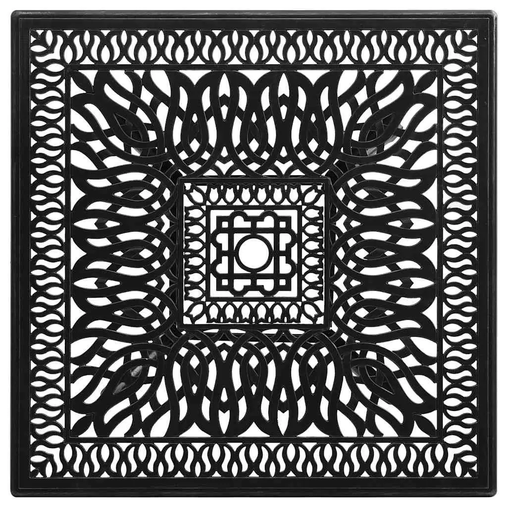 Garden Table Cast Aluminium 90x90x73cm Black